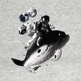 Astronaut On A Whale In Space T-Shirt